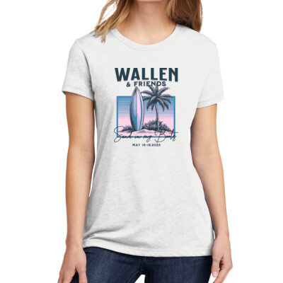 Wallen and Friends Purple Design Ladies T-shirt Thumbnail